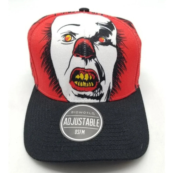 IT Original Movie Snapback Red & Black Pennywise Clown Baseball Hat Cap OSFM NWT - Picture 1 of 9